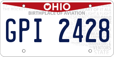 OH license plate GPI2428