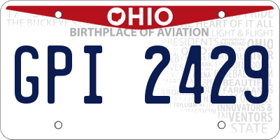 OH license plate GPI2429