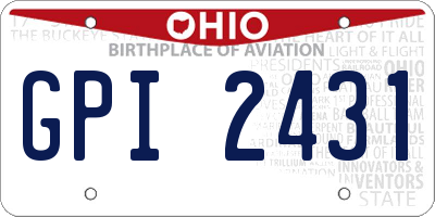 OH license plate GPI2431