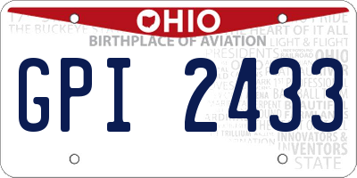 OH license plate GPI2433