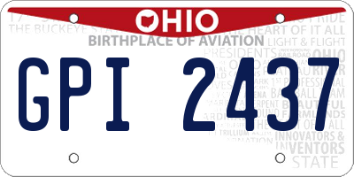 OH license plate GPI2437