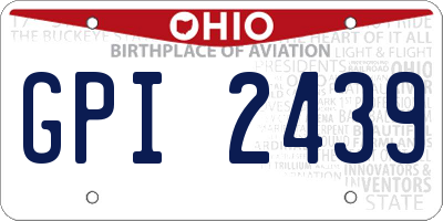 OH license plate GPI2439