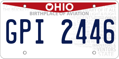OH license plate GPI2446