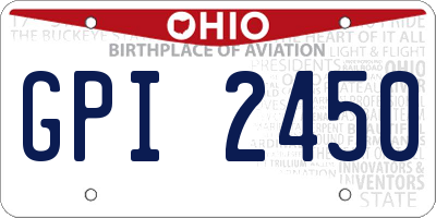 OH license plate GPI2450