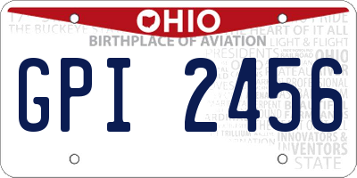 OH license plate GPI2456
