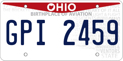 OH license plate GPI2459