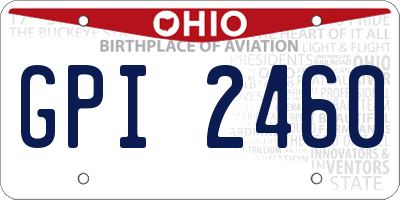 OH license plate GPI2460