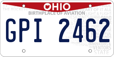 OH license plate GPI2462
