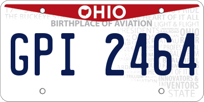OH license plate GPI2464