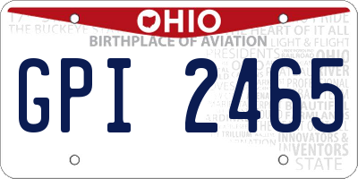 OH license plate GPI2465