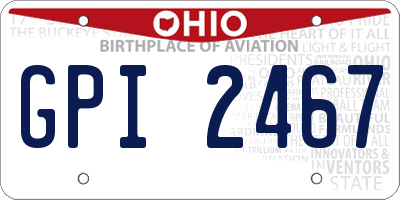 OH license plate GPI2467