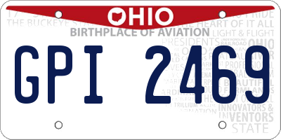 OH license plate GPI2469