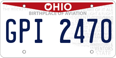 OH license plate GPI2470