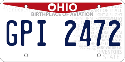 OH license plate GPI2472