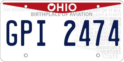 OH license plate GPI2474