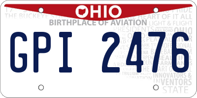 OH license plate GPI2476