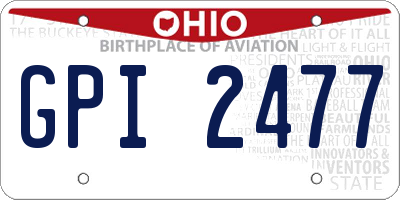 OH license plate GPI2477