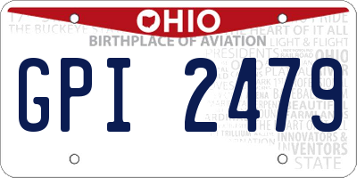 OH license plate GPI2479