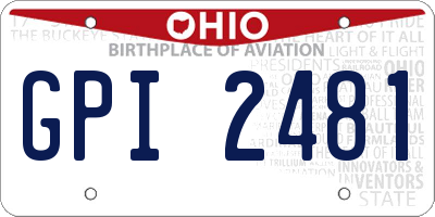 OH license plate GPI2481