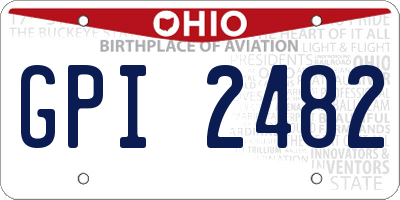 OH license plate GPI2482