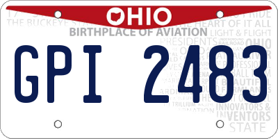 OH license plate GPI2483