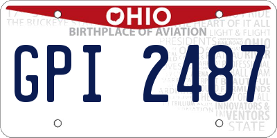 OH license plate GPI2487
