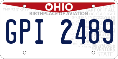 OH license plate GPI2489