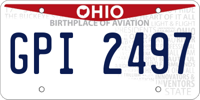OH license plate GPI2497