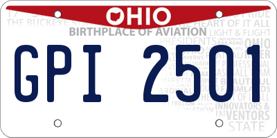 OH license plate GPI2501