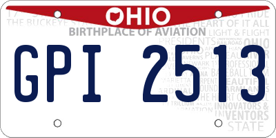 OH license plate GPI2513