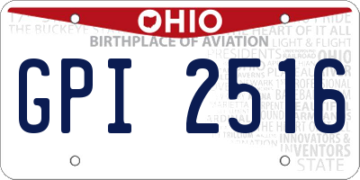 OH license plate GPI2516