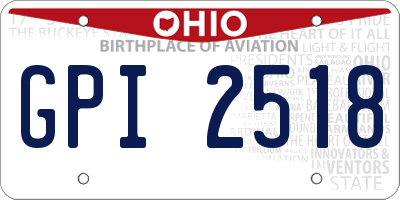 OH license plate GPI2518