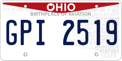 OH license plate GPI2519
