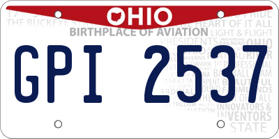 OH license plate GPI2537