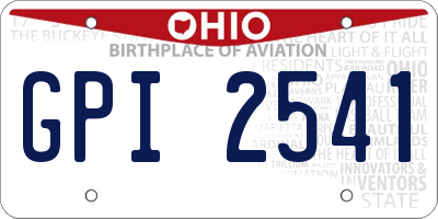 OH license plate GPI2541