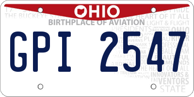 OH license plate GPI2547