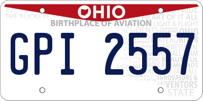 OH license plate GPI2557