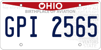 OH license plate GPI2565
