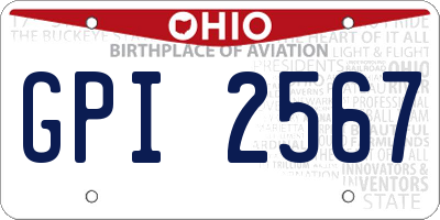 OH license plate GPI2567