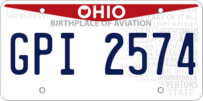 OH license plate GPI2574