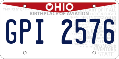 OH license plate GPI2576