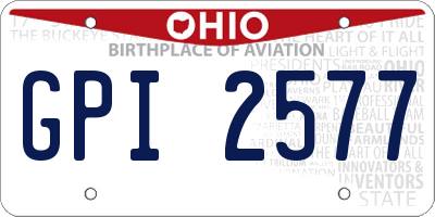 OH license plate GPI2577