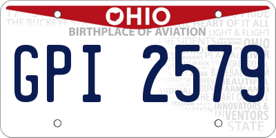 OH license plate GPI2579