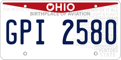 OH license plate GPI2580