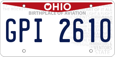 OH license plate GPI2610