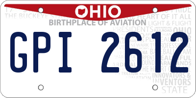 OH license plate GPI2612
