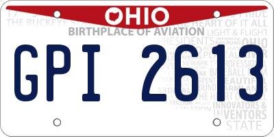 OH license plate GPI2613