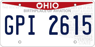 OH license plate GPI2615