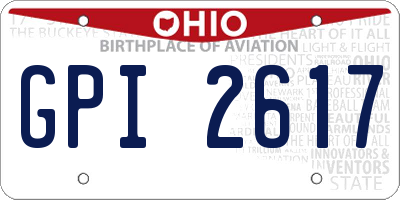 OH license plate GPI2617