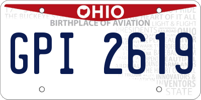 OH license plate GPI2619